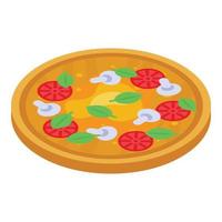 Capriciosa pizza icon, isometric style vector
