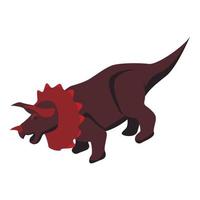 Red dino icon, isometric style vector