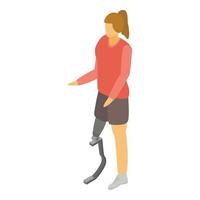 Artificial leg limbs icon, isometric style vector