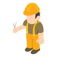 Engineer icon, isometric style vector