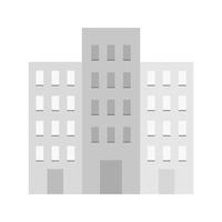 Commercial Plaza Flat Greyscale Icon vector