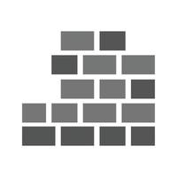 Brick Wall II Flat Greyscale Icon vector