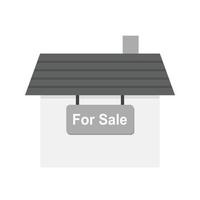 House for Sale Flat Greyscale Icon vector