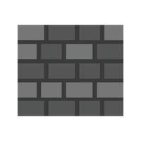 pared de ladrillo i icono plano en escala de grises vector