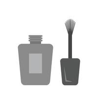 icono de escala de grises plana de esmalte de uñas vector