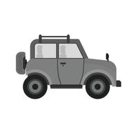 Safari Jeep Flat Greyscale Icon vector