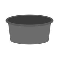 Soup Pot Flat Greyscale Icon vector