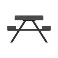 Wooden Bench Flat Greyscale Icon vector