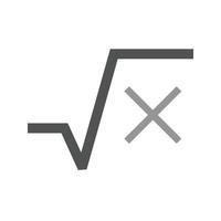 Square Root Flat Greyscale Icon vector