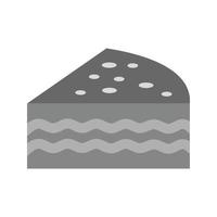 Chocolate fudge cake Flat Greyscale Icon vector