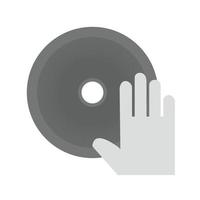 Music CD Flat Greyscale Icon vector