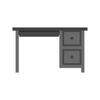 icono de escala de grises plana de mesa de trabajo vector