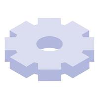 Gear wheel icon, isometric style vector