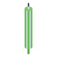Green striped candle icon, isometric style vector