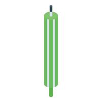 Green striped candle icon, isometric style vector