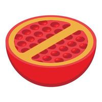 Half pomegranate icon, isometric style vector