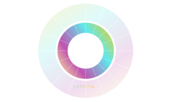 100 Prozent ladende Benutzeroberfläche, ein futuristisches Ladesymbol, farbenfrohes Lade-Tap-Menü ui, Verwendung für Download-Fortschritt, Webdesign-Vorlage, Interface-Upload-Design. png