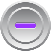 Led on off switch control circle button electricity decorative for website background png