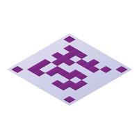 Qr code icon, isometric style vector