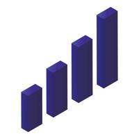 Graph bar icon, isometric style vector