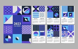 Abstract Geometric Calendar Template vector