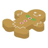 Gingerbread man icon, isometric style vector