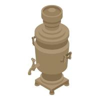 Samovar icon, isometric style vector