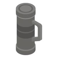 Thermos with handle icon, isometric style vector