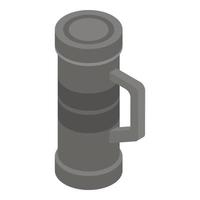 Thermos with handle icon, isometric style vector