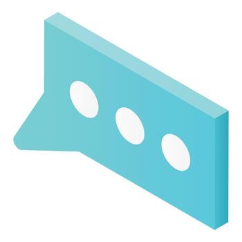 Chat bubble with points icon, isometric style vector