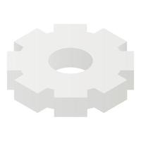 Gray gear icon, isometric style vector