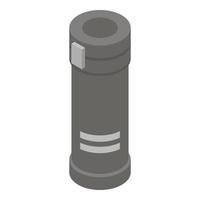 Thermos hinged lid icon, isometric style vector