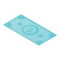 Dollar bill icon, isometric style vector