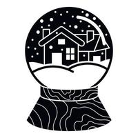 Snow globe house icon, simple style vector