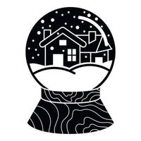 Snow globe house icon, simple style vector