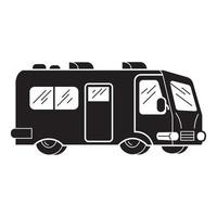 Camp motorhome icon, simple style vector