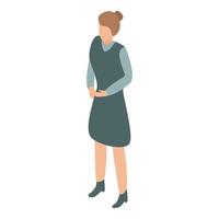 Office woman icon, isometric style vector