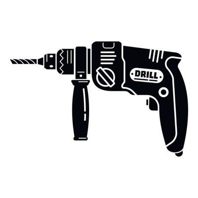 Drilling machine icon, simple style