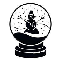 Snow glove snowman icon, simple style vector