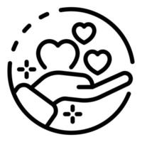 Charity care icon, outline style vector