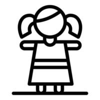 Funny doll icon, outline style vector