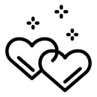 Hearts love affection icon, outline style vector