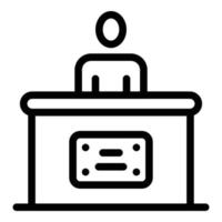 Theater reception icon, outline style vector