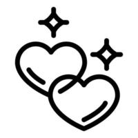 icono de archivo adjunto de amor, estilo de esquema vector