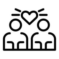 Couple affection icon, outline style vector