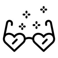 Heart shape eyeglasses icon, outline style vector