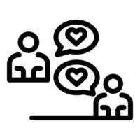 Chat affection icon, outline style vector