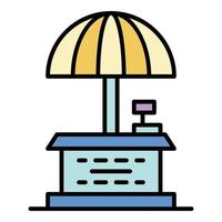 Street shop umbrella icon color outline vector