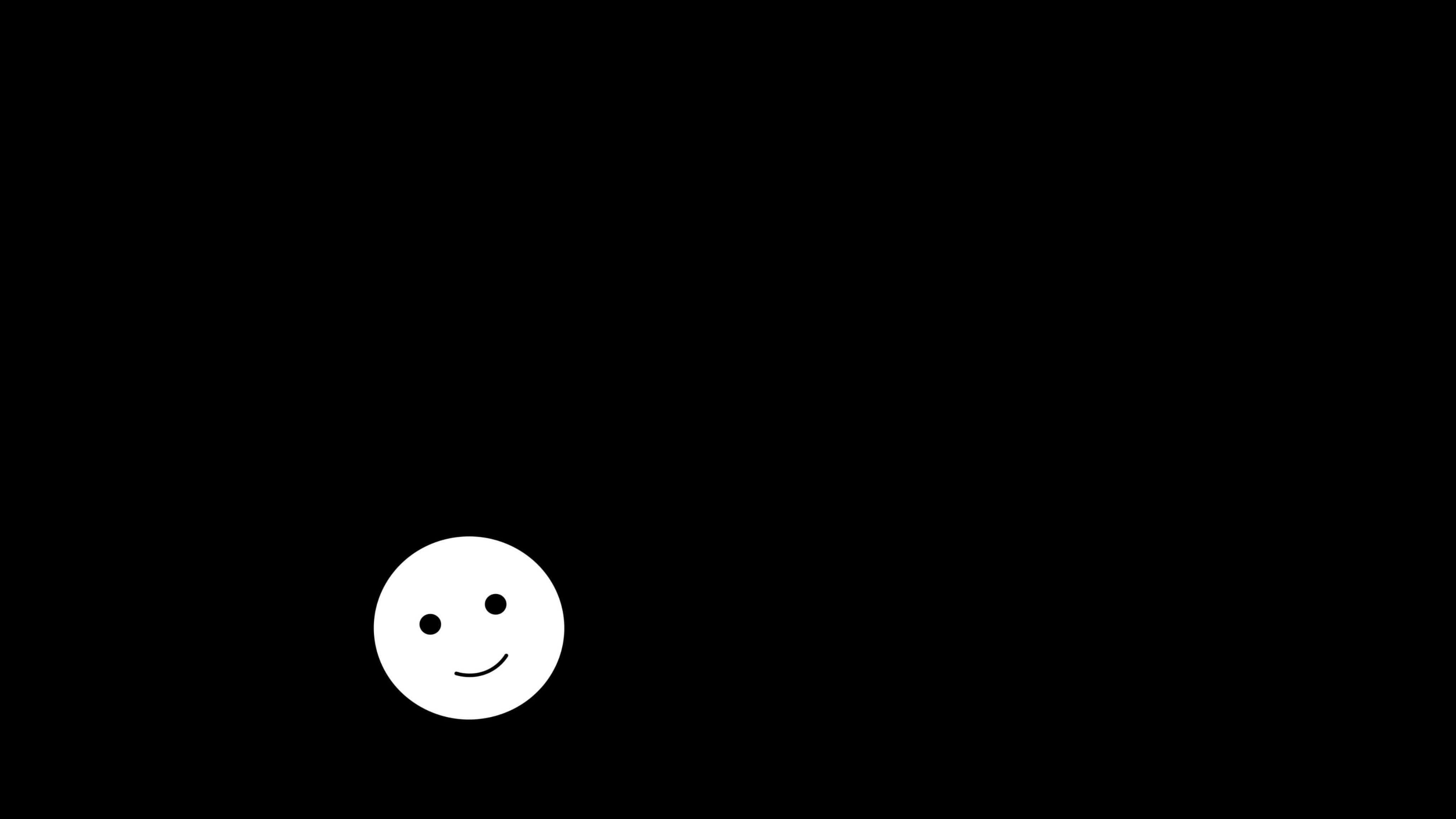 The appearance of a white smiling smiley face on a black background  15675393 Stock Video at Vecteezy