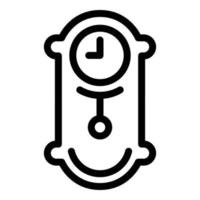 Balance pendulum clock icon, outline style vector